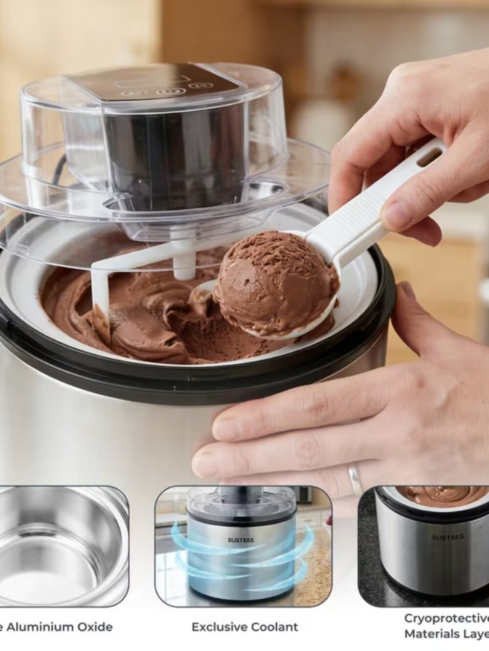 2 L Single-Serve Large Capacity DIY Ice Cream Maker Stainless Steel - Picture 4 of 5